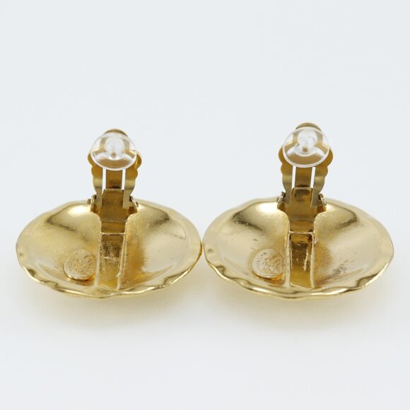 CHANEL Vintage Gold Logo Earrings